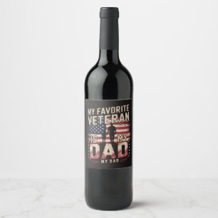 Dad Father's Day My Favourite Veteran Wine Label