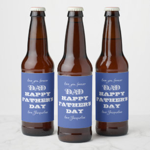 Dad Father's Day Personalised Name Modern Cute Beer Bottle Label