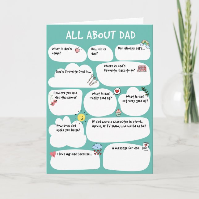 DAD Father's Day Questionnaire Card (Front)
