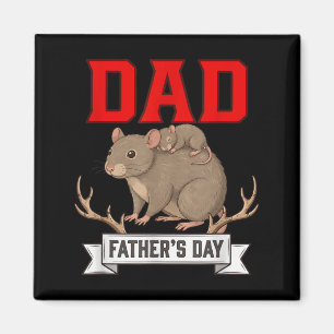 Dad Fathers Day Rats Costume Wild Animal Lover Magnet