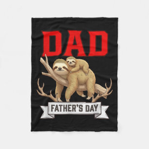 Dad Fathers Day Sloths Costume Wild Animal Lover Fleece Blanket