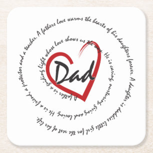 Dad - Fathers Day Square Paper Coaster