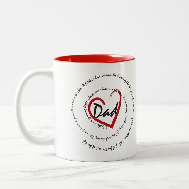 Dad - Fathers Day Two-Tone Coffee Mug (Left)