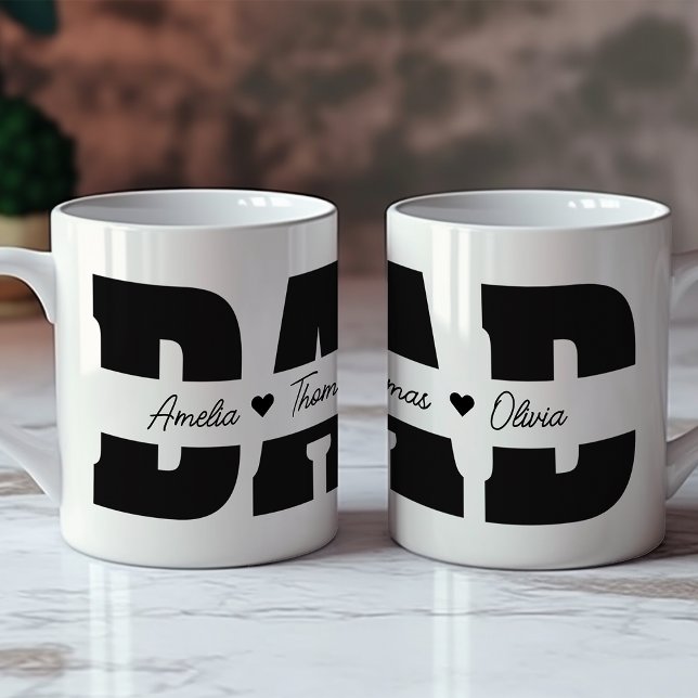 Dad Father's Day with Children's Names Coffee Mug (Creator Uploaded)