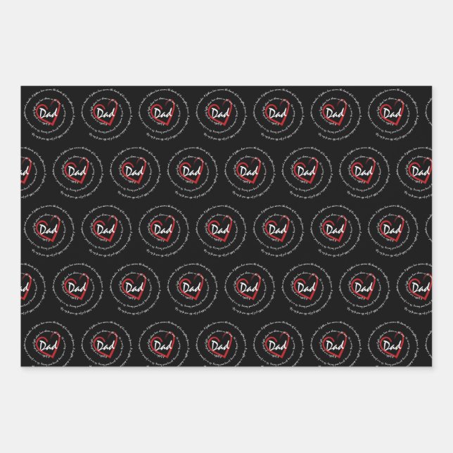 Dad - Fathers Day Wrapping Paper Sheet (Front)