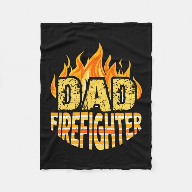 Dad Firefighter Fireman Gift Proud Firefighter Quo Fleece Blanket (Front)