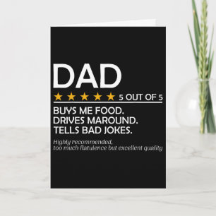 Dad Five Star Review Dad 5 Star Review Fathers Day Card