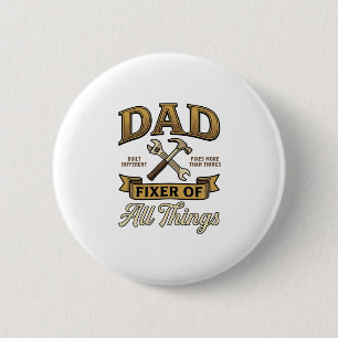 Dad Fixer of All Things Vintage Engraving Shirt_1 6 Cm Round Badge