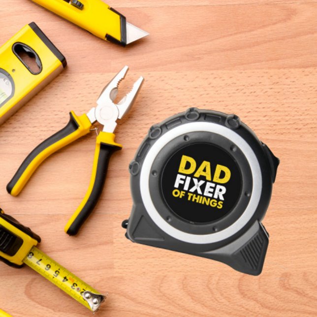 DAD FIXER OF THINGS YELLOW WHITE BLACK 1 (dad fixer of things funny christmas or father day present for your beloved handymand in your life)