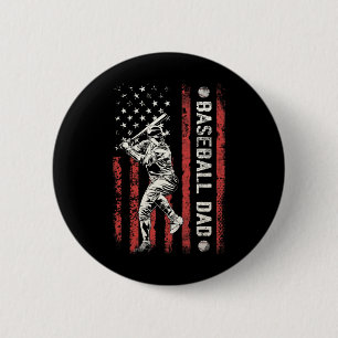Dad Flag Gifts Dad Men Baseball Fathers Day 6 Cm Round Badge