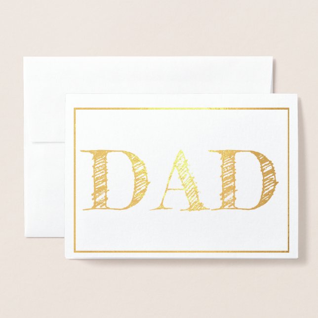 DAD foiled Father's Day greeting card (Front With Envelope)