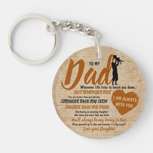 Dad from Daughter Father Day Gift Key Ring (Front)
