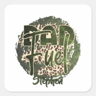 Dad Fuel Camouflage Design – Military-Inspired Square Sticker