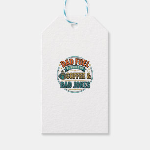 Dad Fuel Coffee and Bad Jokes Vintage Shirt Design Gift Tags