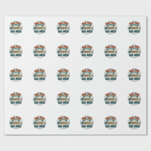 Dad Fuel Coffee and Bad Jokes Vintage Shirt Design Wrapping Paper