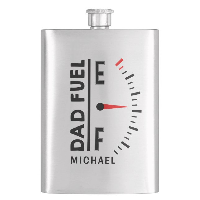 Dad Fuel Funny Father's Day Birthday Personalised Hip Flask (Front)