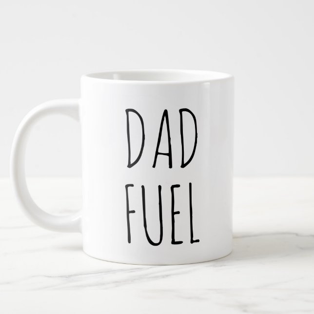 "Dad Fuel" Simple Modern Farmhouse Large Coffee Mug (Left)