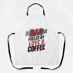 Dad Fuelled by Love and Coffee Racing Shirt Design Apron