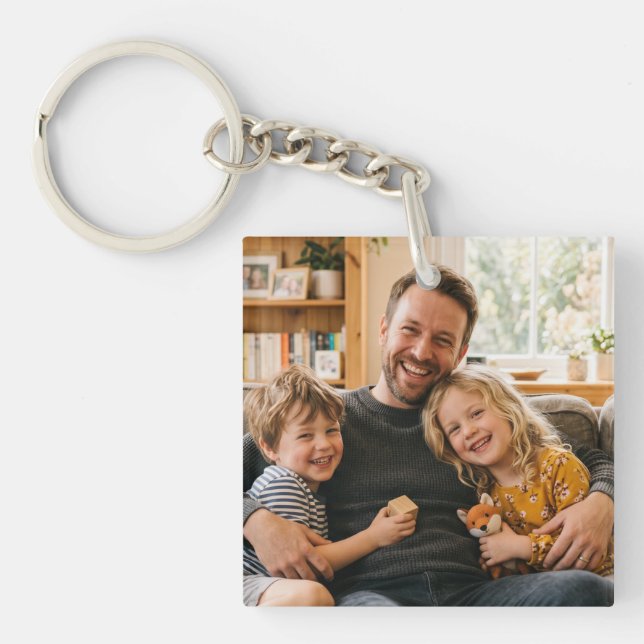 Dad Full Photo Create Your Own  Key Ring (Front)