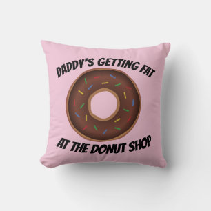 DAD FUNNY DONUT THROW PILLOWS