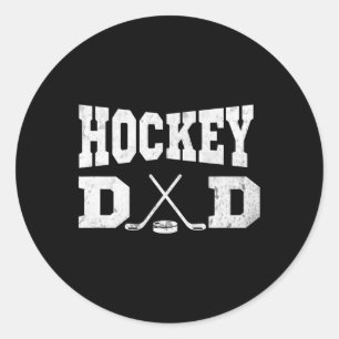 Dad - Funny Hockey Dad Classic Round Sticker