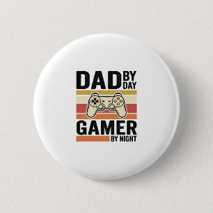Dad Gamer Vintage Controller T-Shirt Design_1 6 Cm Round Badge