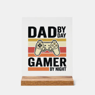 Dad Gamer Vintage Controller T-Shirt Design_1 Acrylic Sign