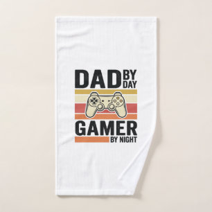 Dad Gamer Vintage Controller T-Shirt Design_1 Hand Towel