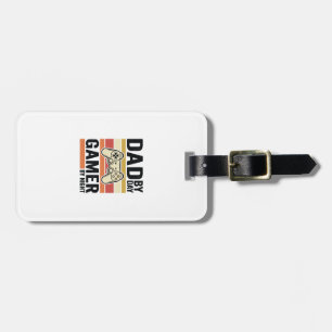 Dad Gamer Vintage Controller T-Shirt Design_1 Luggage Tag