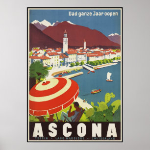 Dad ganze Jaar oopen Ascona Poster