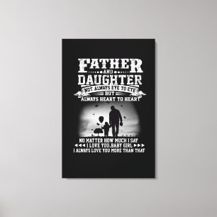 Dad Gift   Father And Daughter Eye Together Heart Canvas Print