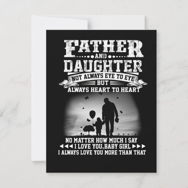Dad Gift | Father And Daughter Eye Together Heart Thank You Card (Front)