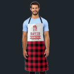 Dad Gift Grill Master BBQ Plaid Personalised Apron<br><div class="desc">Dad Gift Grill Master BBQ Plaid Personalised</div>