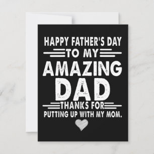 Dad Gift   Happy Father's Day To My Amazing Dad Th Thank You Card