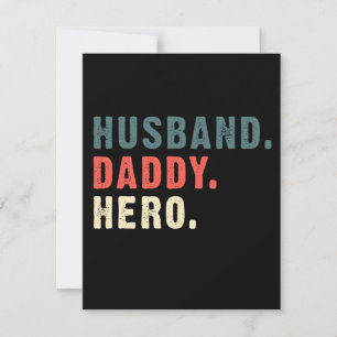 Dad Gift Husband Daddy Hero Best Gift Idea Thank You Card