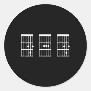 Dad Gift Idea Fathers Day D A D Chord Guitar Classic Round Sticker