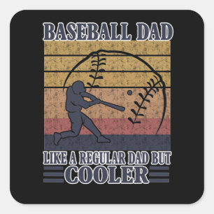 Dad Gift Vintage Baseball Dad Like A Regular Dad Square Sticker