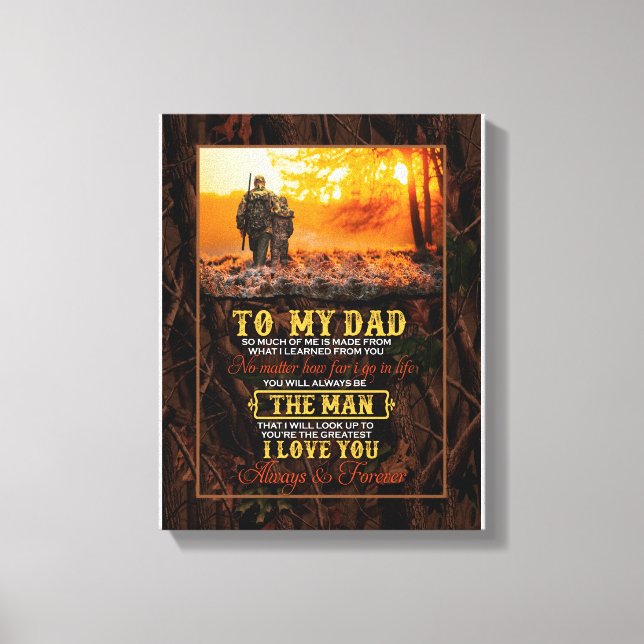 Dad Gifts | Letter To My Dad The Man I Love You Canvas Print (Front)