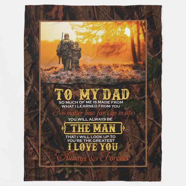 Dad Gifts | Letter To My Dad The Man I Love You Fleece Blanket (Front)