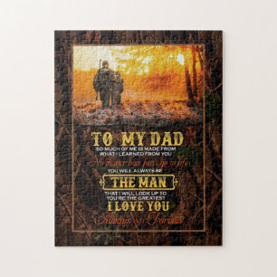 Dad Gifts   Letter To My Dad The Man I Love You Jigsaw Puzzle