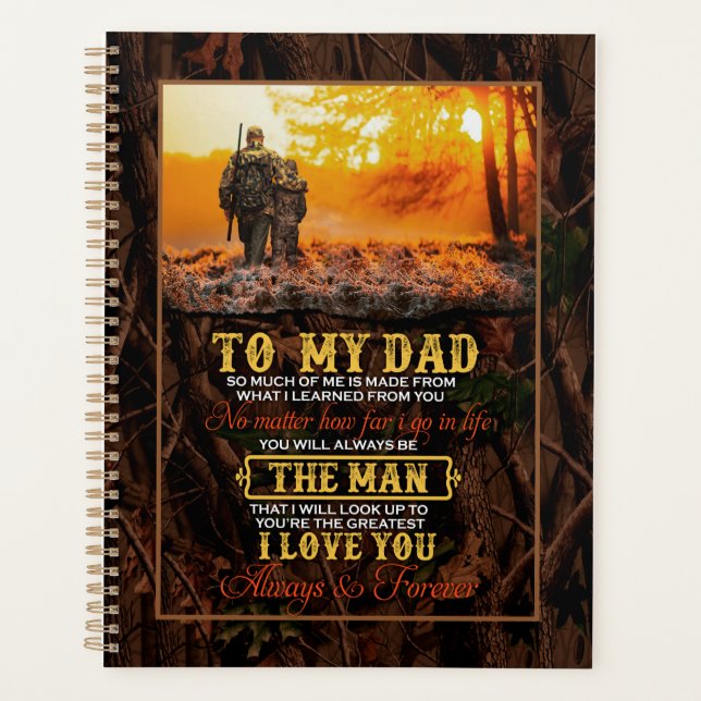 Dad Gifts | Letter To My Dad The Man I Love You Planner (Front)