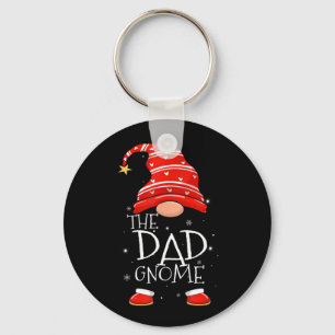 Dad Gnome Buffalo Plaid Matching Family Christmas Key Ring