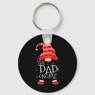 Dad Gnome Buffalo Plaid Matching Family Christmas Key Ring