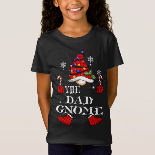 Dad Gnome Buffalo Plaid Matching Family Christmas T-Shirt