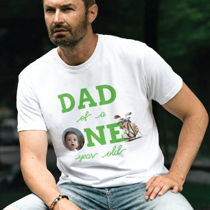 Dad Golf First Birthday Photo Personalised T-Shirt