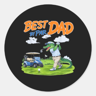 Dad Golf Gator Alligator Dad Classic Round Sticker