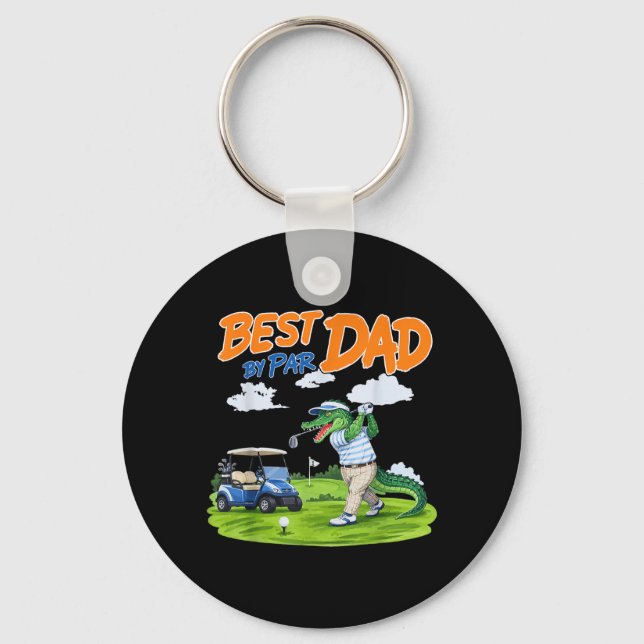 Dad Golf Gator Alligator Dad Key Ring (Front)