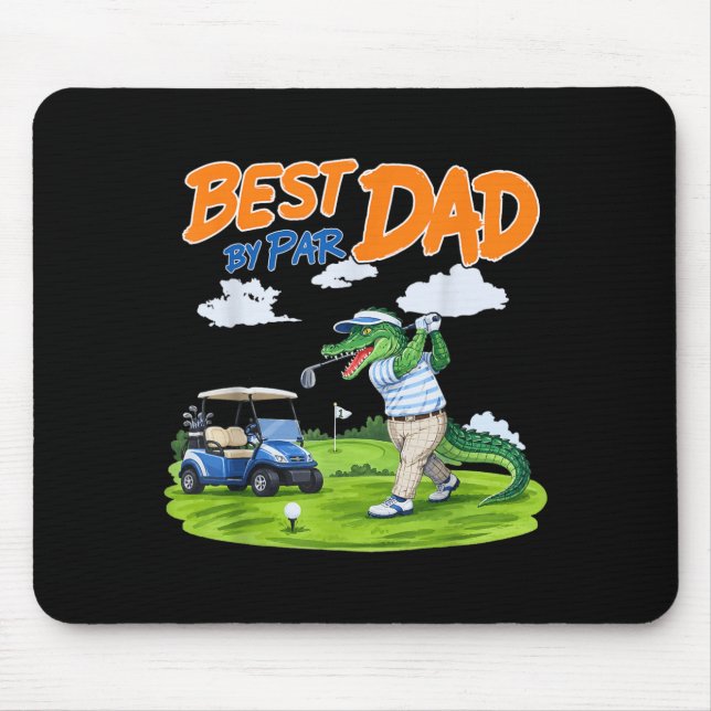 Dad Golf Gator Alligator Dad Mouse Mat (Front)