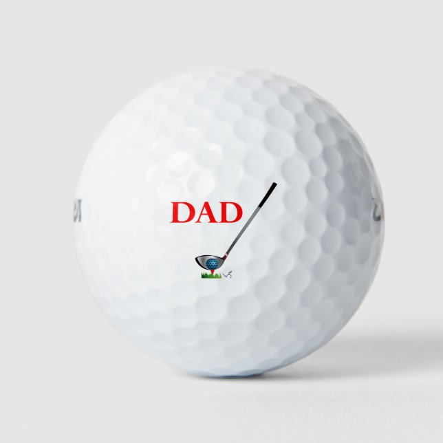 DAD - Golf Happy Fathers Day Birthday Cool Golf Balls (Front)