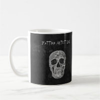 Dad Gothic Skull Head Black White Tattoo Artist
